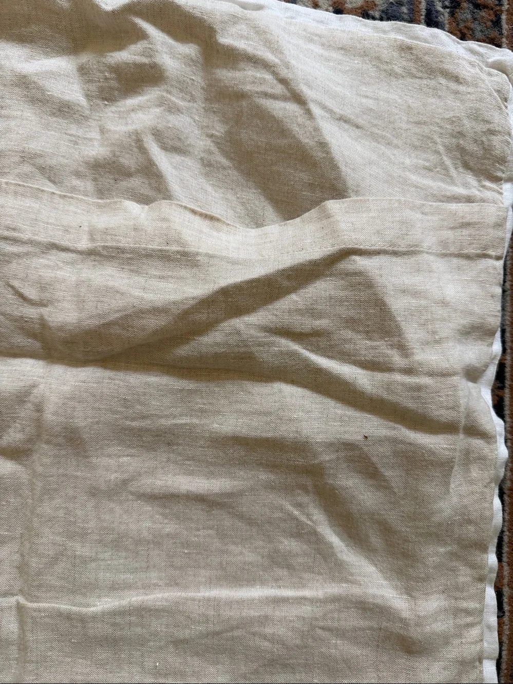 Set of Three Pottery Barn Natural/Cream 100% Linen Square Pillow Cover
